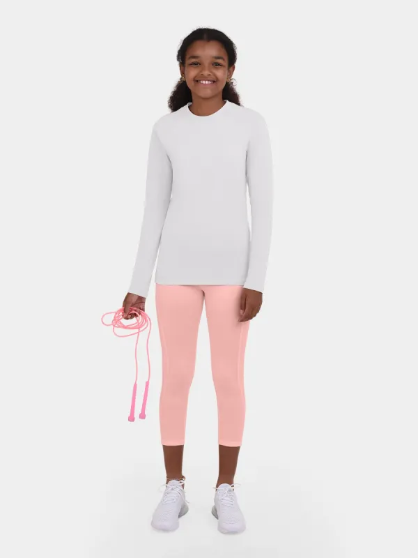 SuperThermal Long Sleeve Compression Base Layer Crew Neck Top for Girls With Brushed Inner Fabric sold by TCA