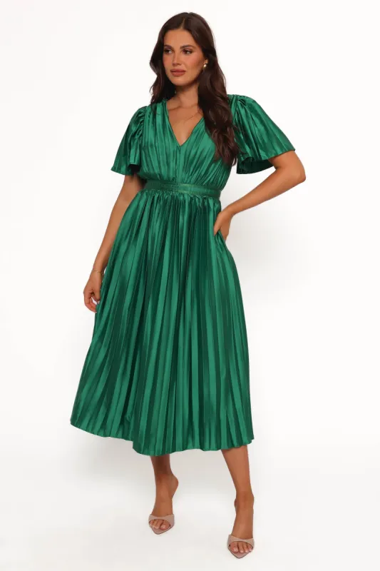Keelah Midi Dress - Emerald Green sold by Petal & Pup