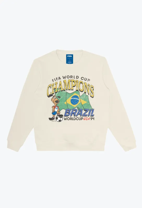 FIFA Brazil '94 World Cup Champions Heavyweight Crewneck - Ivory sold by Peace-Collective