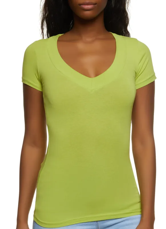 Basic Wide V Neck Tee sold by Rainbow