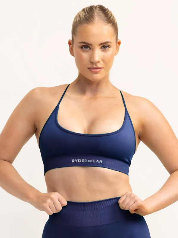Lift 2.0 Seamless Sports Bra - Navy sold by Ryderwear