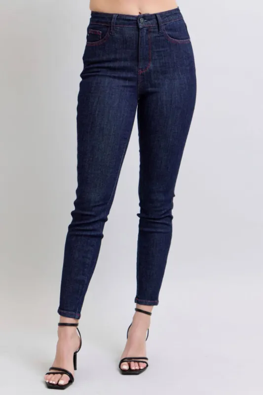 Judy Blue Full Size Heart Shaped Back Pockets Skinny Jeans sold by Charming Charlie