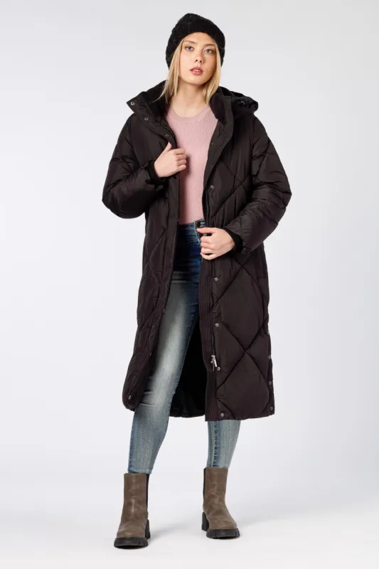 Quilted Puffer Hooded Coat with Side Snaps sold by Eclipse