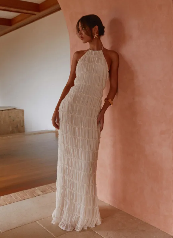 Aullie Maxi Dress - Ivory sold by Peppermayo