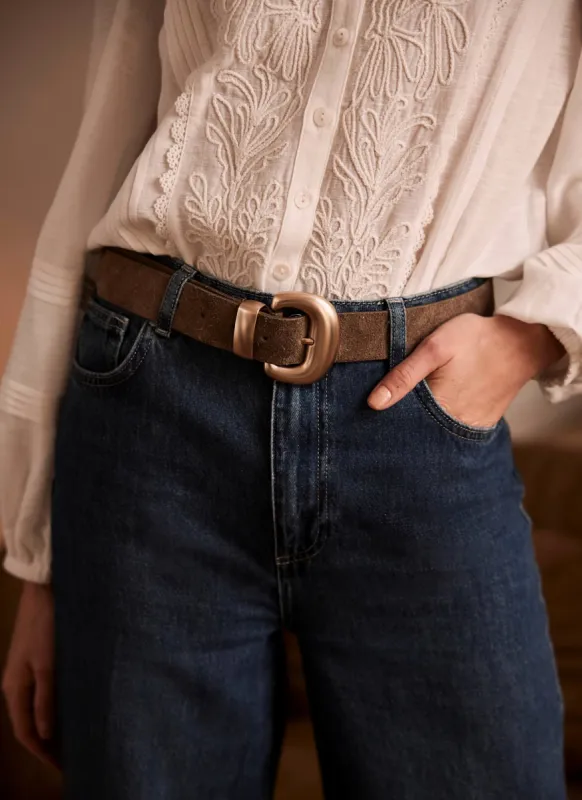 Khaki Suede Wide Belt sold by Mint Velvet