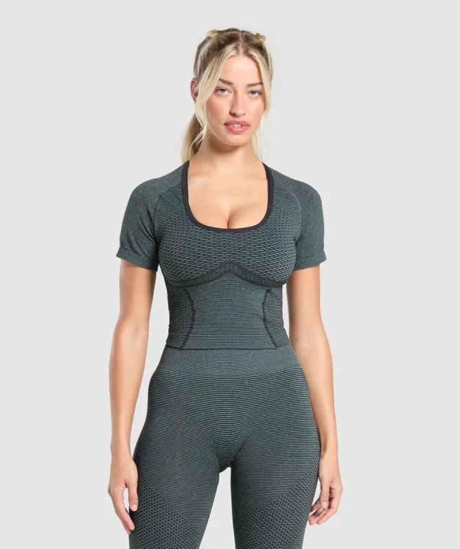 Gymshark Sport Seamless Midi Top - Victory Green/Discipline Green sold by Gymshark