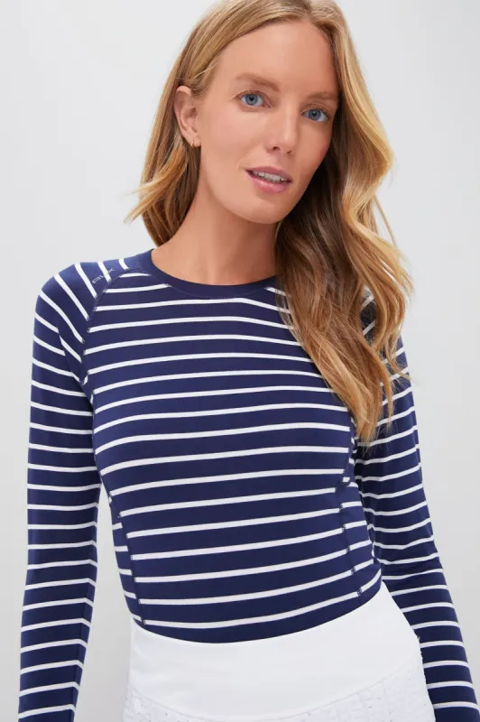 Refined Navy Long Sleeve Soft Pima Stretch Knit T Shirt sold by Tuckernuck
