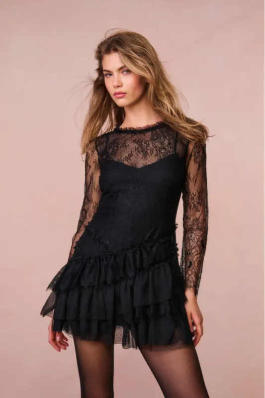 Amberleigh Lace Mini Dress sold by LoveShackFancy