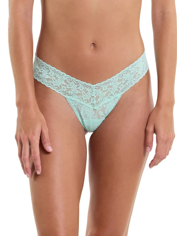Signature Lace® Low Rise Thong Pistachio sold by Hanky Panky