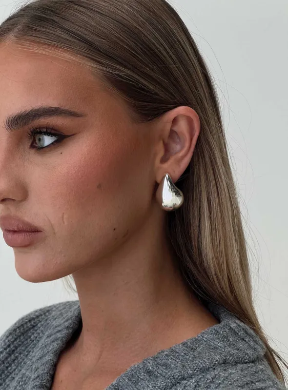 Dazzling Teardrop Earrings Silver sold by Princess Polly