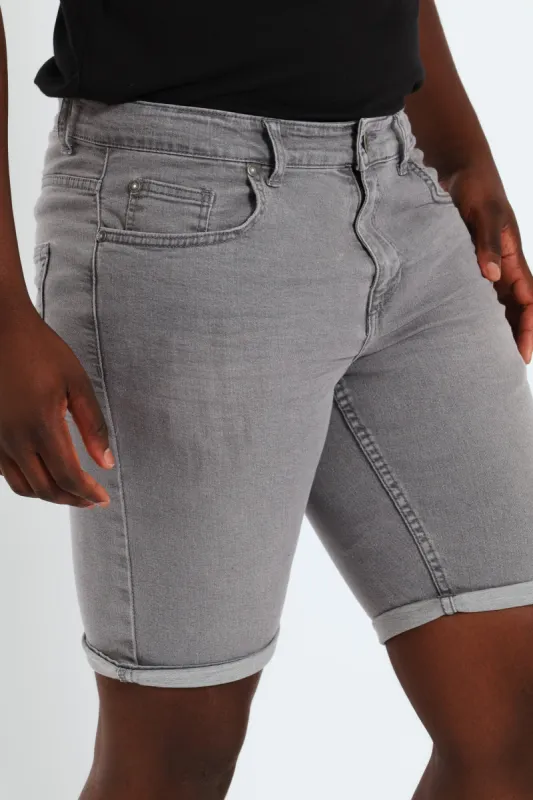 Denim Bermuda Shorts - Light Grey sold by Edgars 
