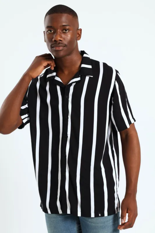 Short Sleeve Stripe Shirt - Black sold by Edgars