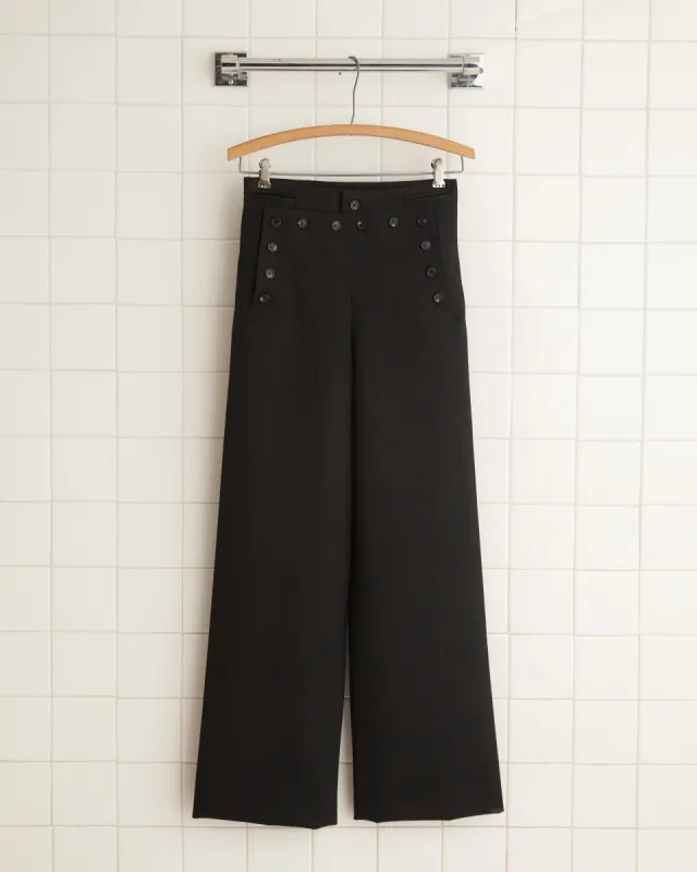 Riding Twill Sailor Trousers - Black sold by BODE
