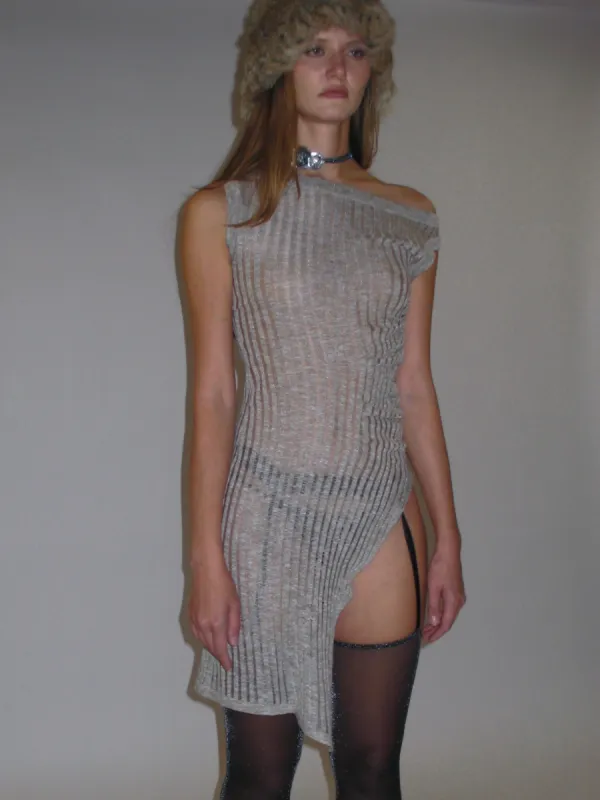 Off-Shoulder Slit Knit Top sold by PROD Bldg