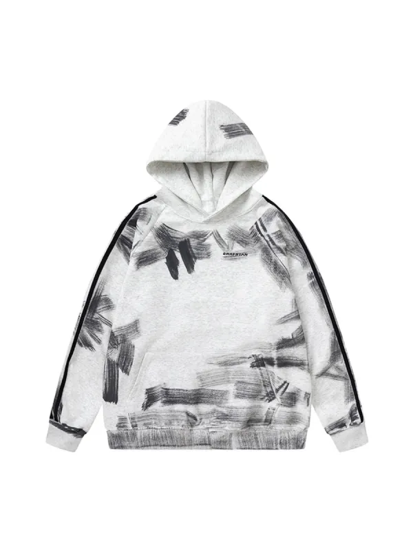 Thesupermade Dirty Brush Painted Graffiti Hoodie sold by Thesupermade