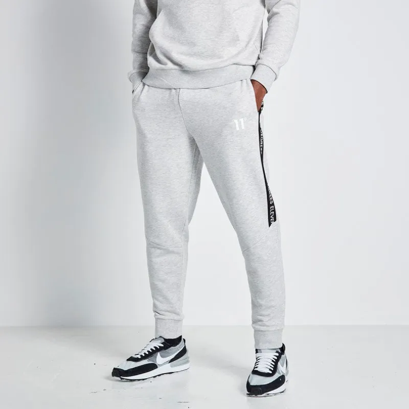Text Print Block Joggers - Grey Marl / Black sold by Eleven degrees