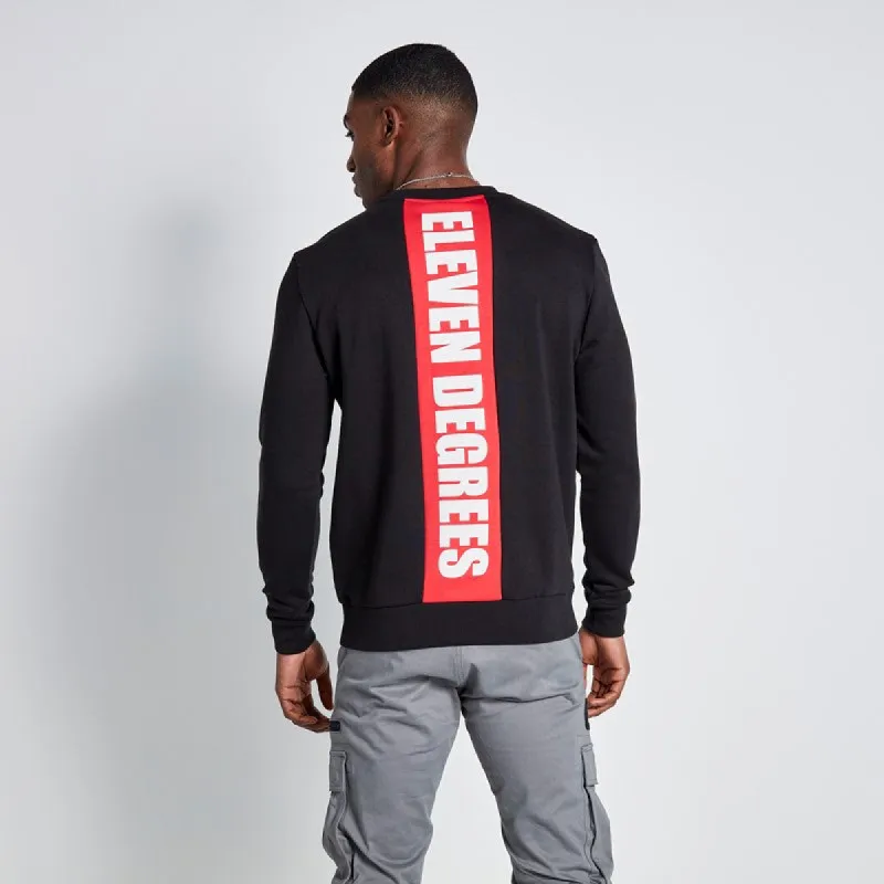 Sudadera Con Capucha y Espalda Estampada Cortar y Coser - Negro / Rojo Goji Berry sold by Eleven degrees