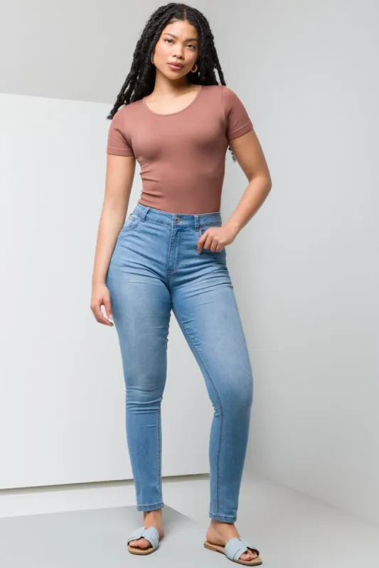 High Rise Skinny Jeans Light Blue sold by Ackermas