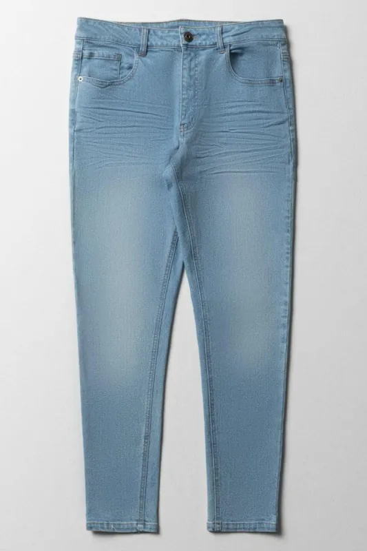 Skinny Denim Jeans Mid Blue sold by Ackermas
