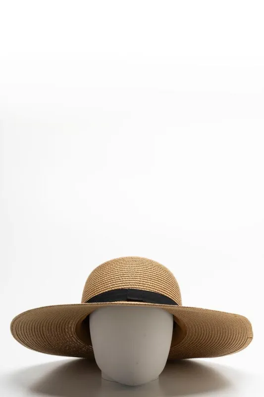 Black Trim Wide Brim Sunhat Natural sold by Ackermas