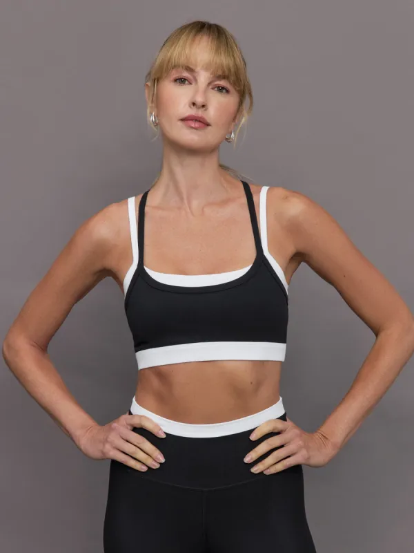 Double Layered Contrast Bra in Melt - Black/White sold by Carbon38