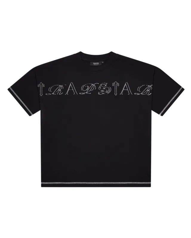 Patchwork Script T-Shirt - Black | Parallel