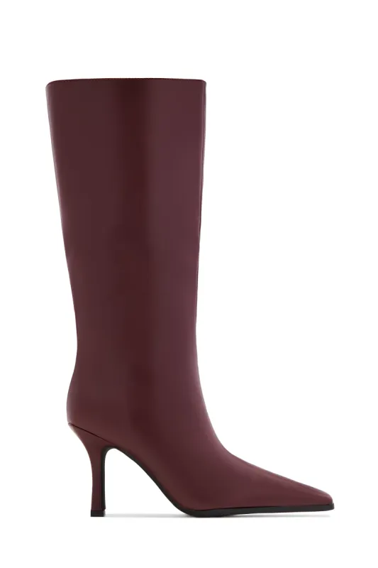 Kianza Heel Boots - Burgundy sold by Miss Lola