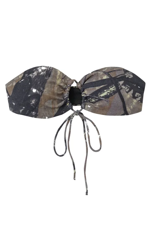 4 left - Forest Camo Loop Tie Yoga/Swim Bra sold by Fashion Brand Company
