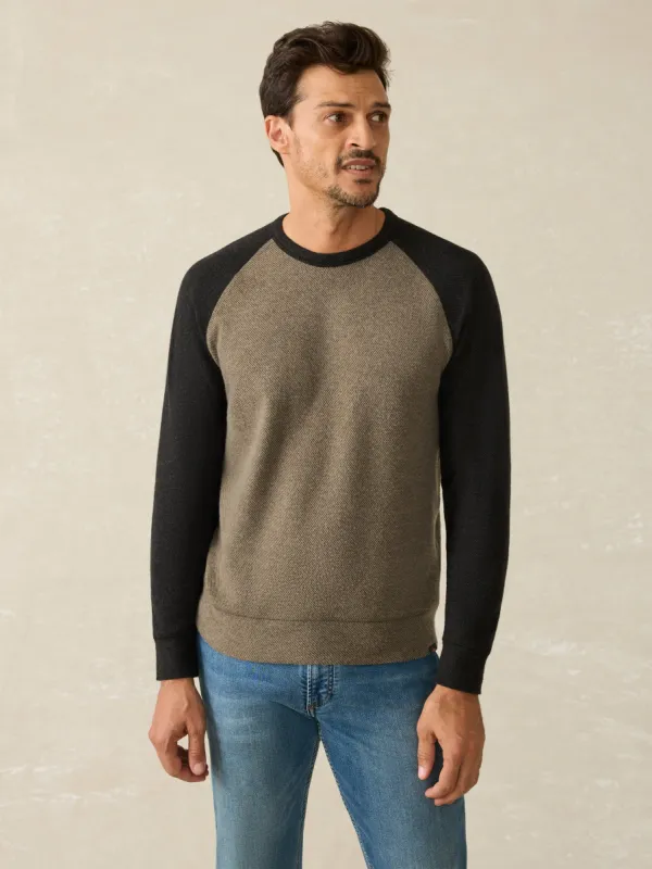 Legend™ Baseball Sweater Crew - Mossy Charcoal sold by Faherty