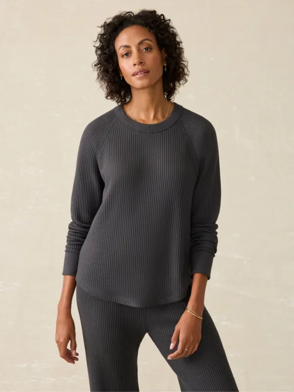 Legend™ Waffle Layering Crew - Black sold by Faherty