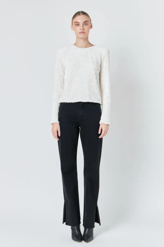 Sequins Long Sleeve Top sold by Endless Rose