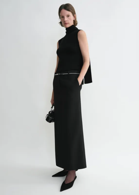 Sleeveless scarf knit black sold by Toteme