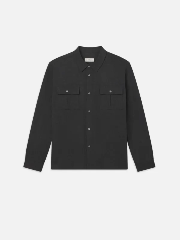 Classic Flannel Shirt -- Grey Melange sold by Frame Denim