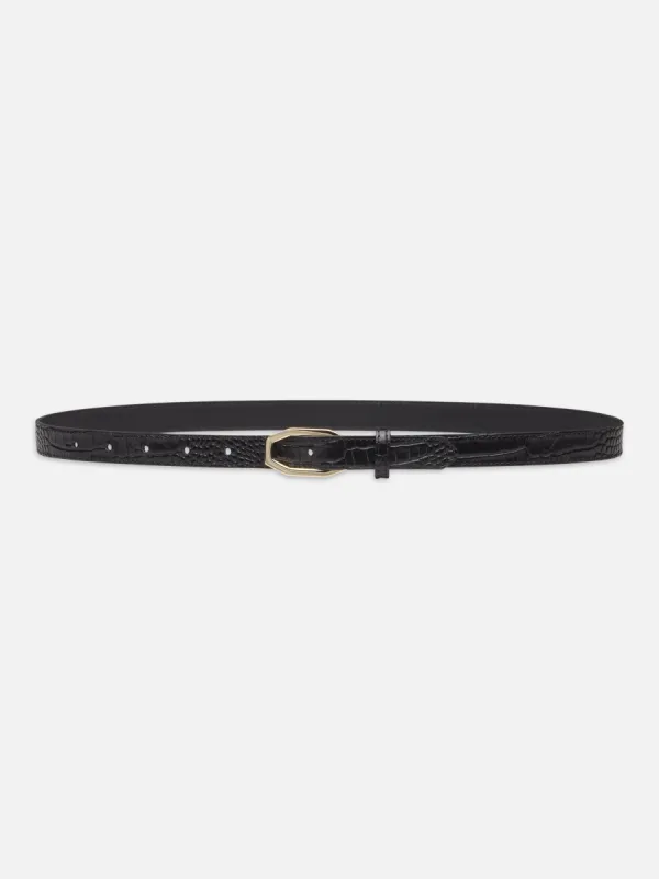 Angular Buckle Belt -- Black Croc sold by Frame Denim