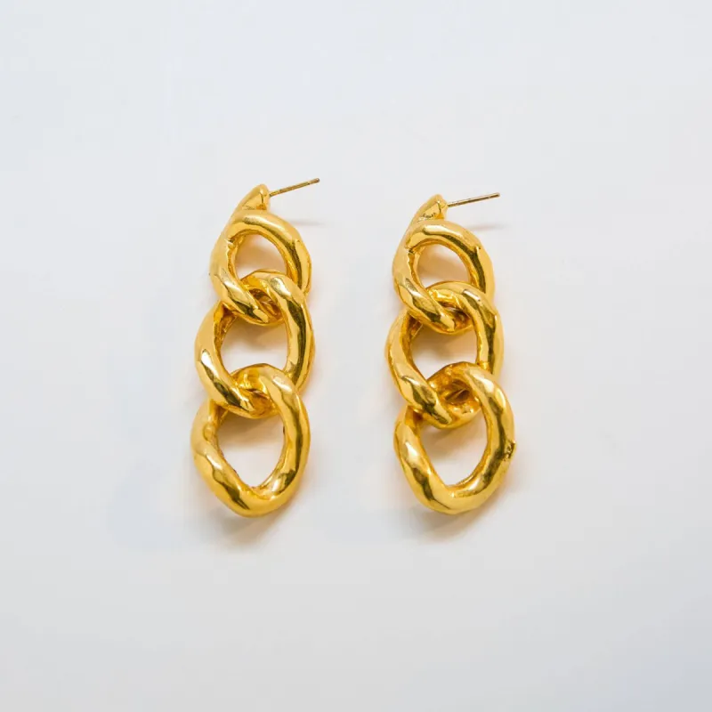 Vintage Chain Link Drop Earrings sold by Admiral Row