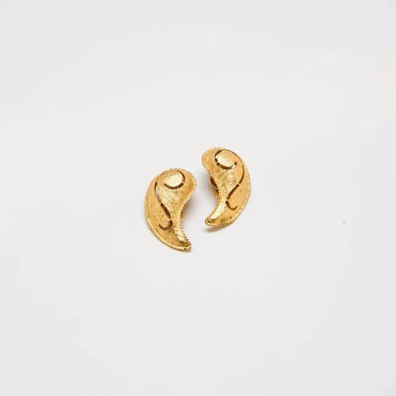 Vintage Gold Paisley Earrings sold by Admiral Row