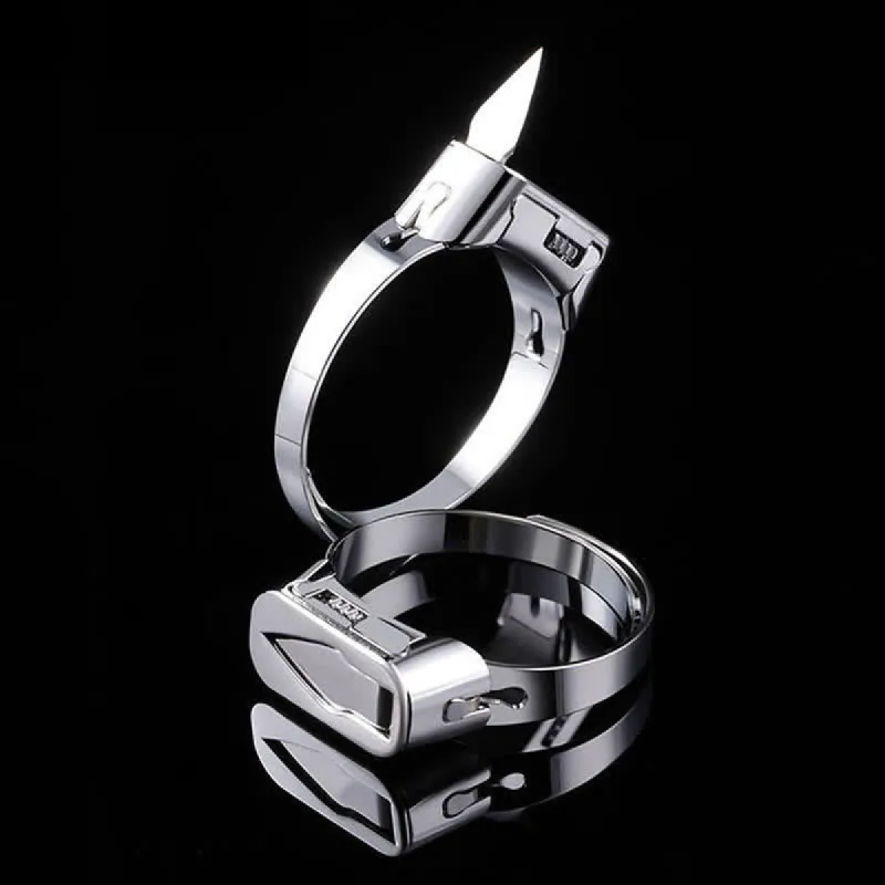 Multi-Functional Hidden Knife Opening Adjustable Ring sold by FloralTrip