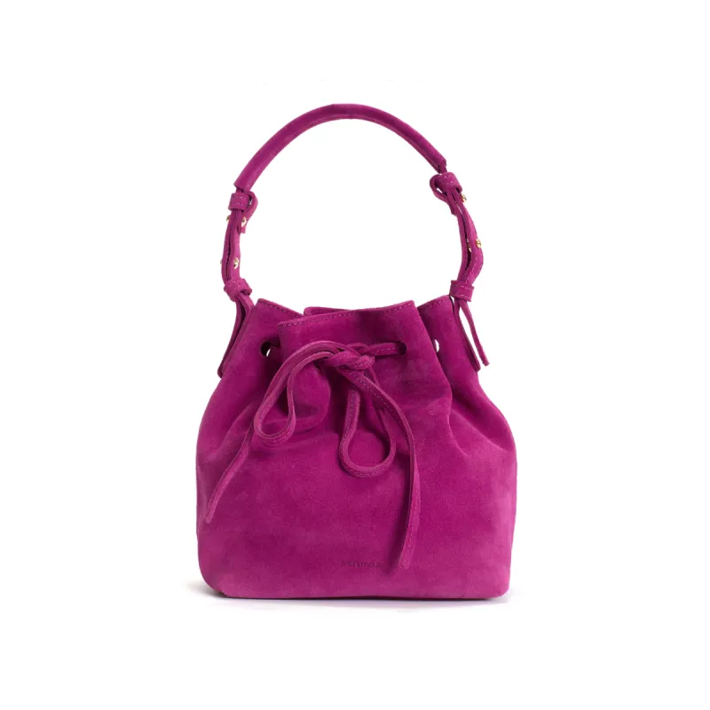 Kacey petite bucket bag Calf suede Raspberry sold by Anonymous Copenhagen