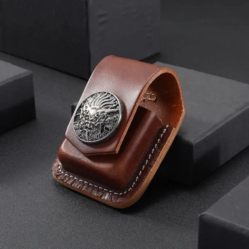 Powerful Dragon Head Lighter Holder Leather Belt Bag sold by FloralTrip