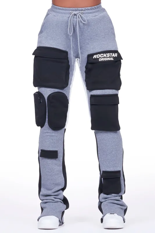 Norika Heather Grey Stacked Track Pant sold by Rockstar Original