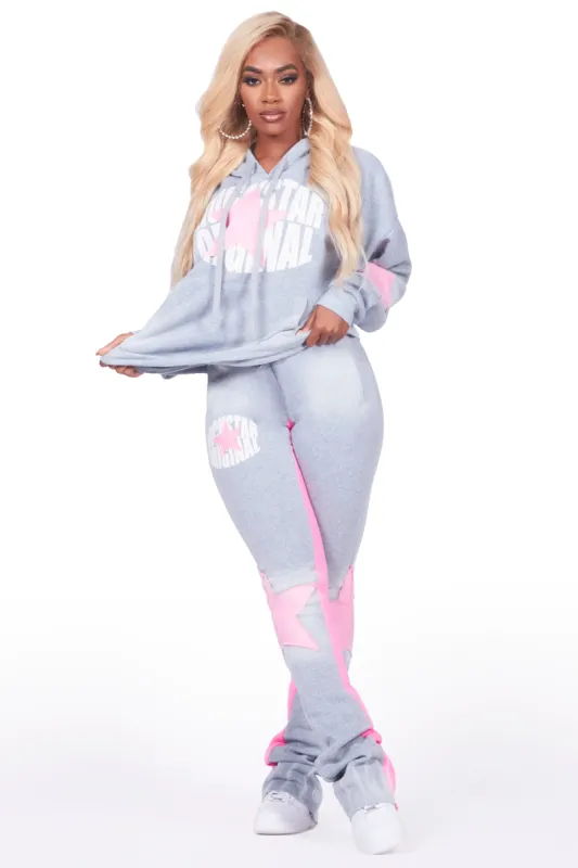 Kaliyah Heather Grey Super Stacked Trackset sold by Rockstar Original