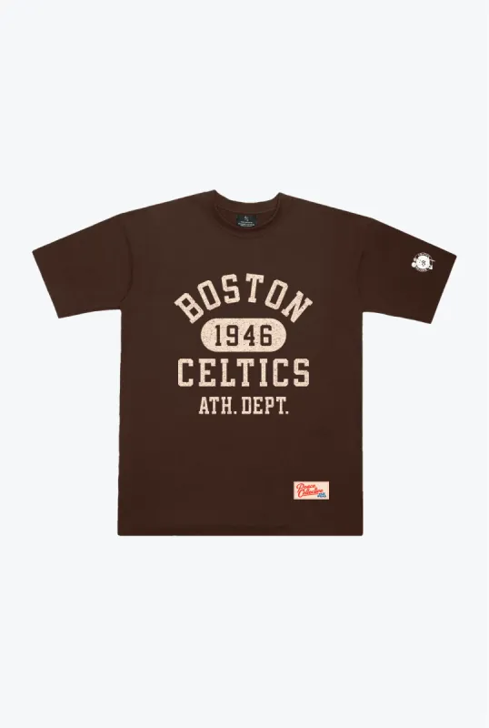 Boston Celtics Collegiate Heavyweight T-Shirt - Walnut sold by Peace-Collective