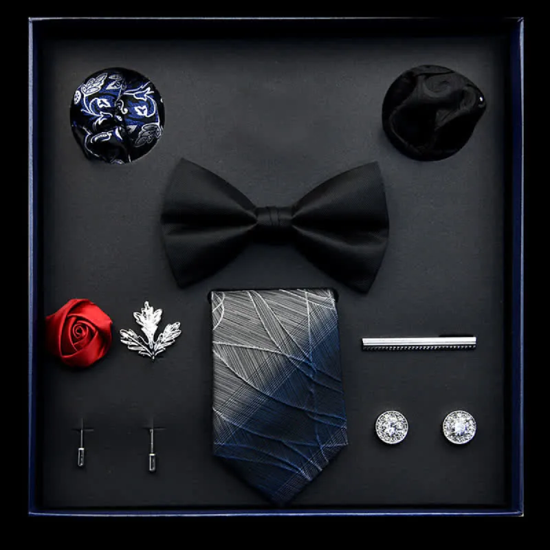 8Pcs Black&Blue Menswear Classic Business Bow Ties Gift Box sold by FloralTrip