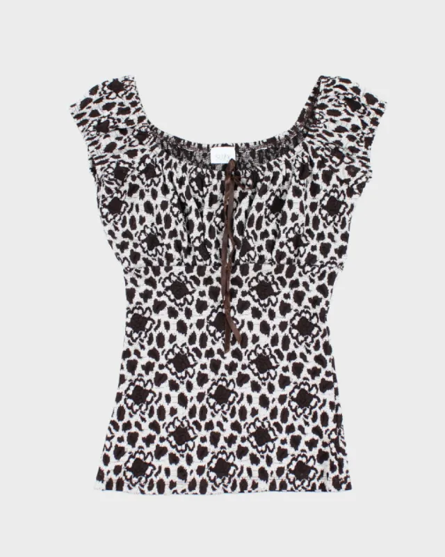 Y2k 00s Suzy Floral Lace Top - S sold by Rokit