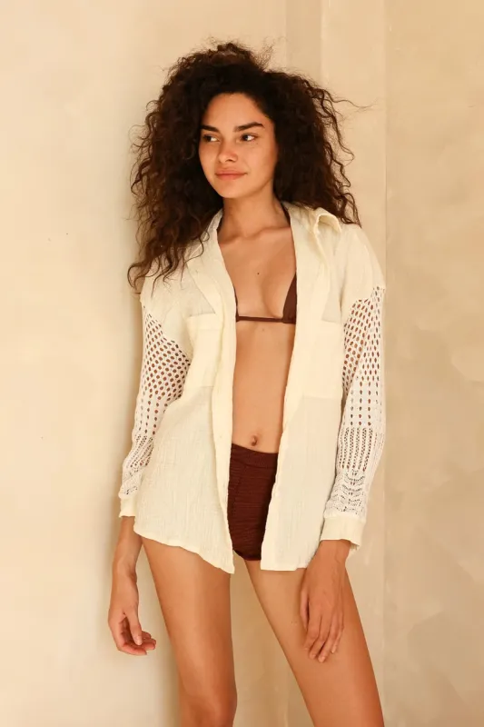 Lizzie Button Down Top sold by Dippin Daisy’s