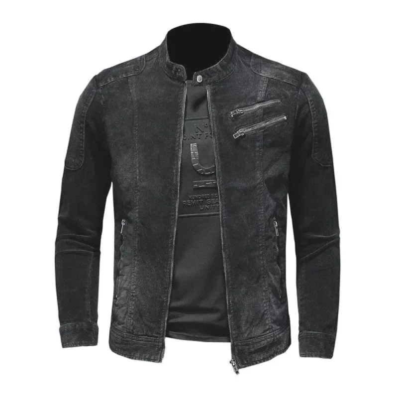 Men's Vintage Washed Denim Biker Jacket 66553709X sold by Manly
