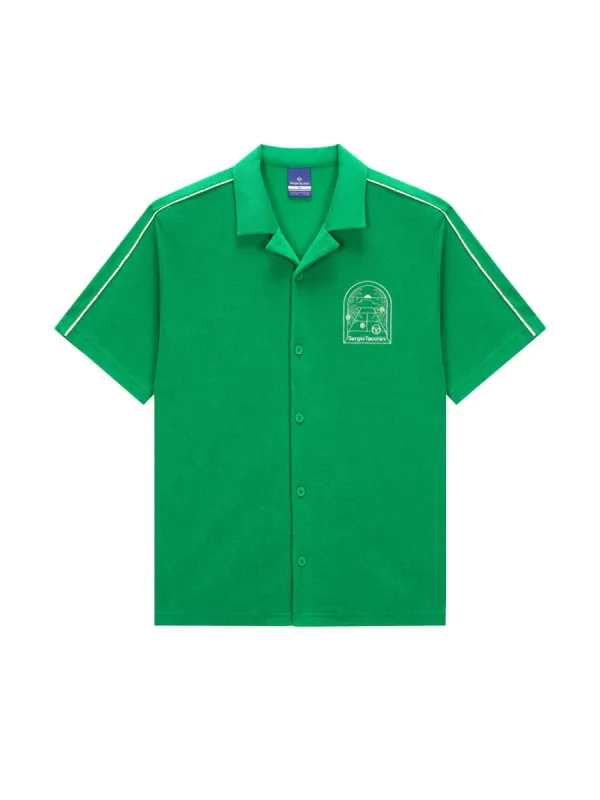 Monte Carlo Terry Button-Up Cabana Shirt- Green sold by Sergio Tacchini