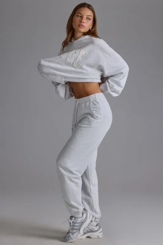 Petite Relaxed Mid-Rise Joggers in Grey Marl sold by Bo + Tee