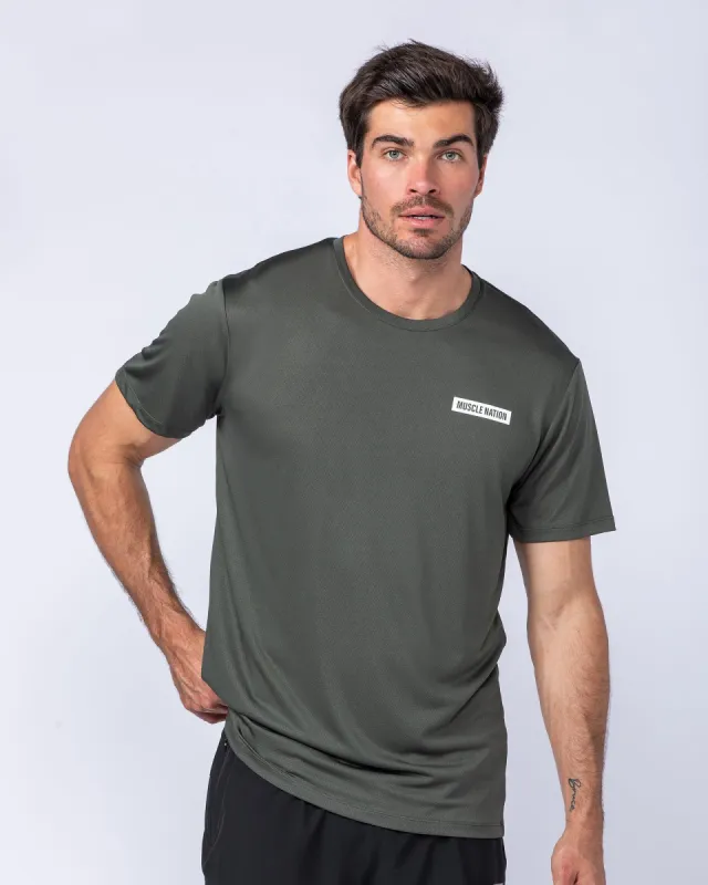 Relaxed Active Tee - Dark Khaki sold by Muscle Nation