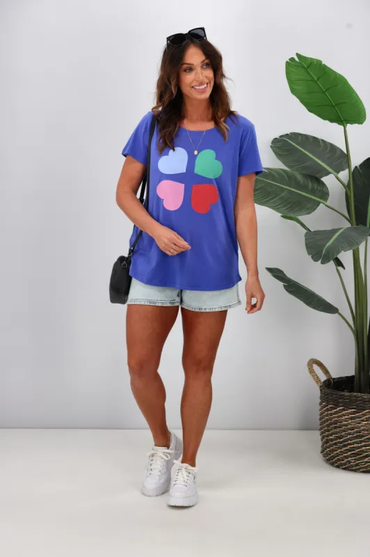 Elm Love Splash Tee Cobalt Blue sold by Shine On